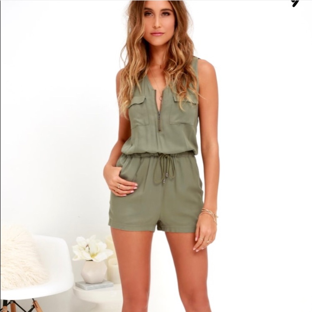 Set Free Olive Green Romper